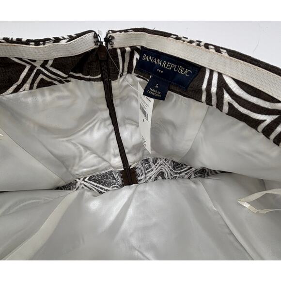 NWT Banana Republic Romper Women's Size 8 Brown & White Strapless Shorts Jumper - Picture 4 of 9